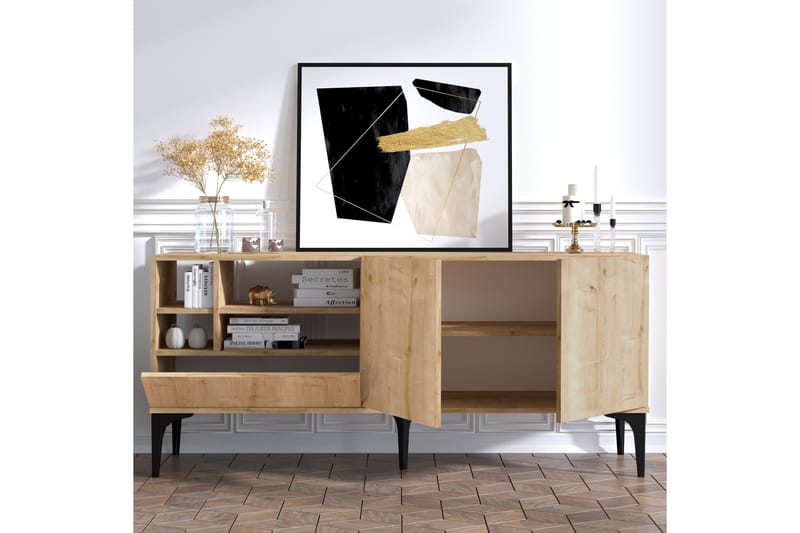 Gerdes TV-bord 80 cm - Natur/Hvid - Møbler - TV borde & mediemøbler - TV-borde