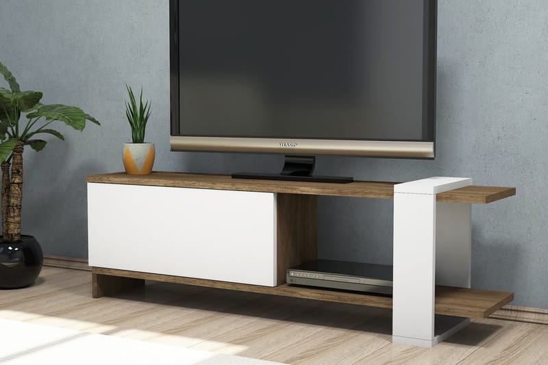 Gersby TV-Bord 120 cm - Brun/hvid - Møbler - TV borde & mediemøbler - TV-borde