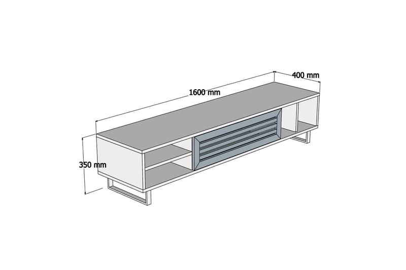 Gersby TV-Bord 160 cm - Blå/grå - Møbler - TV borde & mediemøbler - TV-borde