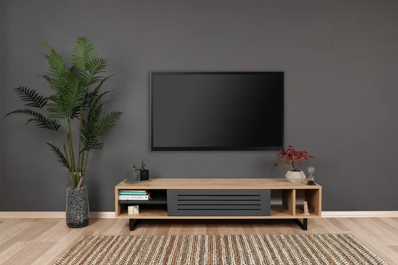 Gersby TV-Bord 160 cm - Blå/grå - Møbler - TV borde & mediemøbler - TV-borde