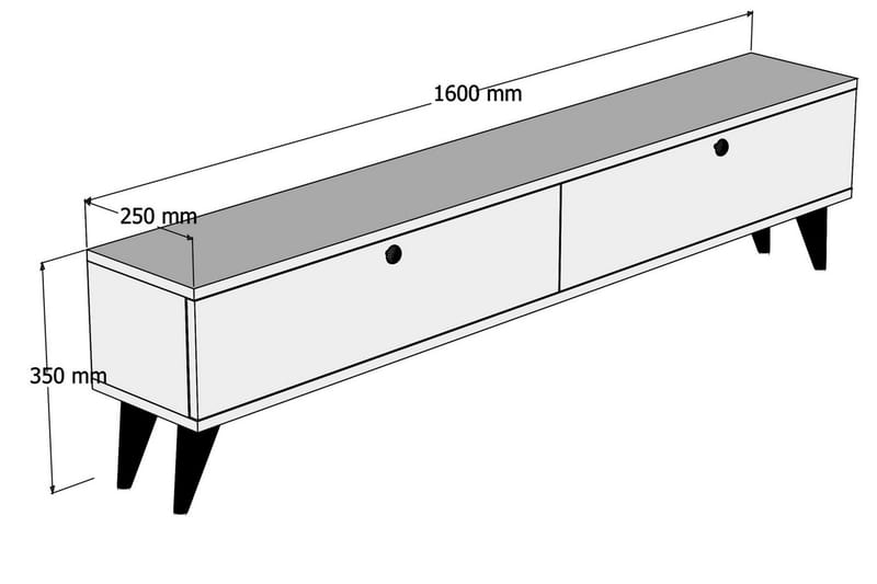 Gersby TV-Bord 160 cm - Hvid - Møbler - TV borde & mediemøbler - TV-borde
