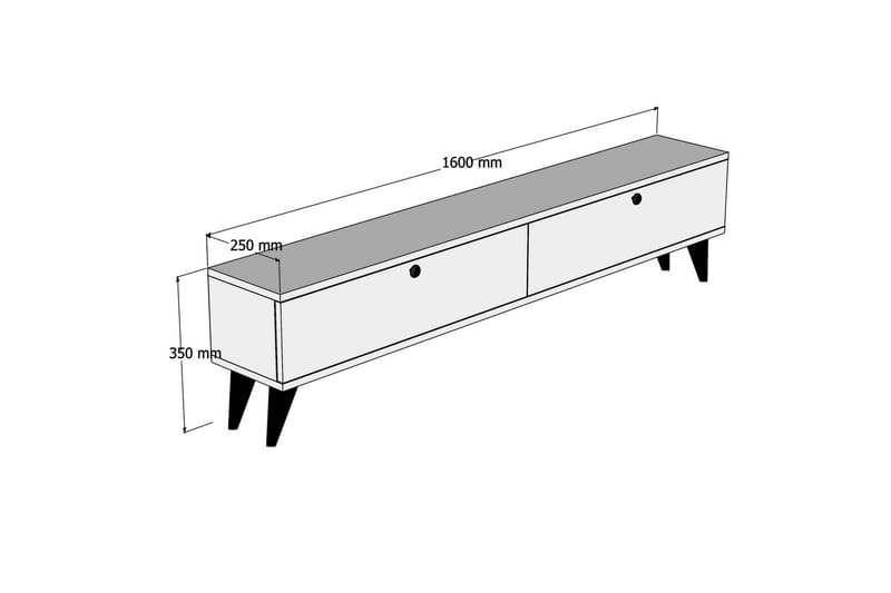 Gersby TV-Bord 160 cm - Hvid/brun - Møbler - TV borde & mediemøbler - TV-borde