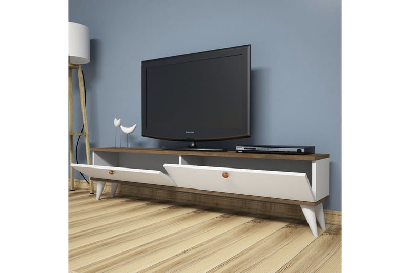 Gersby TV-Bord 160 cm - Hvid/brun - Møbler - TV borde & mediemøbler - TV-borde