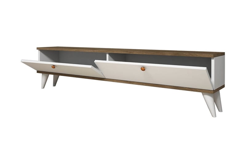 Gersby TV-Bord 160 cm - Hvid/brun - Møbler - TV borde & mediemøbler - TV-borde