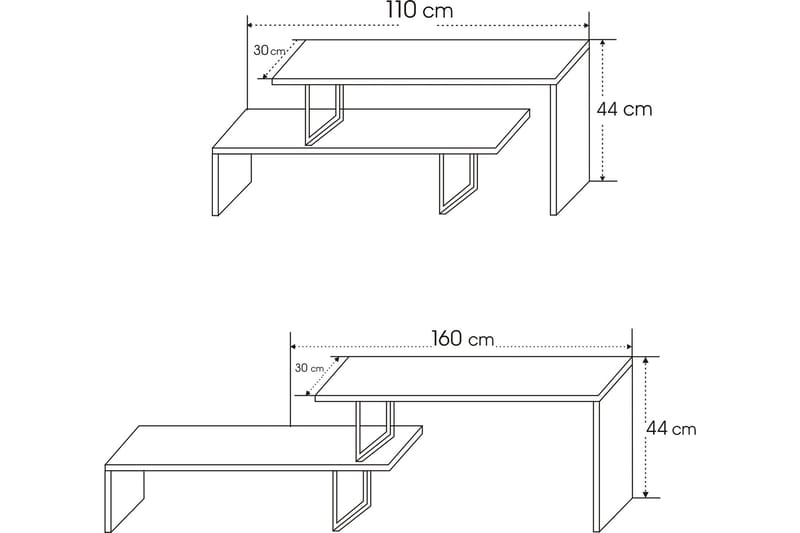 Gremler TV-Bord 120 cm - Sort|Antracit - TV-borde