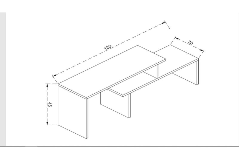 Gremler TV-Bord 120 cm - Sort|Antracit - TV-borde