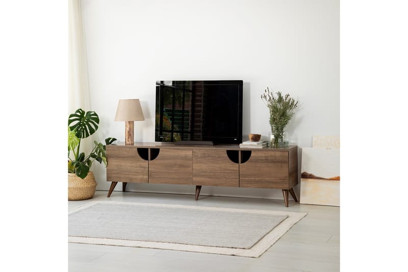 Grotte TV-Bord 180 cm - Valnød finér - Møbler - TV borde & mediemøbler - TV-borde