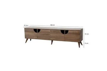 Grotte TV-Bord 180 cm - Valnød finér - Møbler - TV borde & mediemøbler - TV-borde