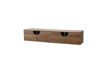 Grotte Vægmonteret Tv-bord 180 cm med Opbevaring i Valnød - Brun - Møbler - TV borde & mediemøbler - TV-borde