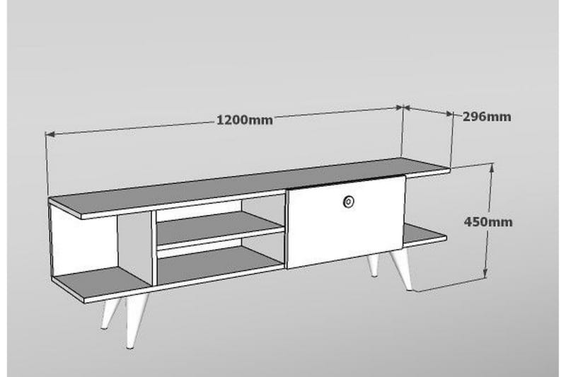 Gurnar TV-bord 120 cm - Sort/Hvid - TV-borde