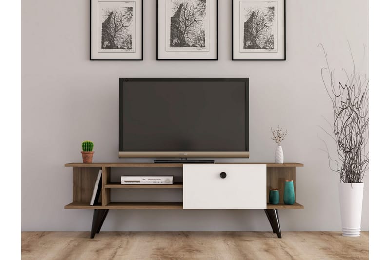 Gurnar TV-Bord 120 cm - Valnød / hvid - Møbler - TV borde & mediemøbler - TV-borde