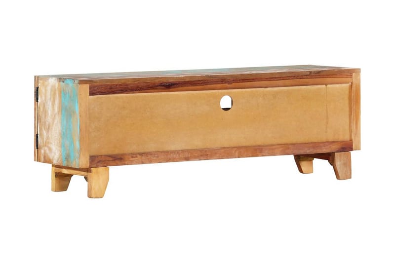 Håndskåret Tv-Skab 120 X 30 X 40 Cm Massivt Genanvendt Træ - Flerfarvet - Møbler - TV borde & mediemøbler - TV-borde