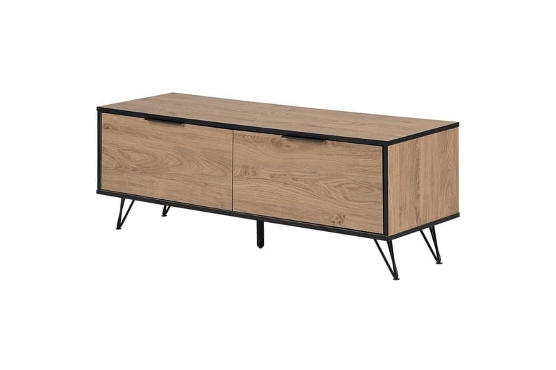 TV-bord Halston Lyst træ, sort - Lyst træ, sort - Møbler - TV borde & mediemøbler - TV-borde