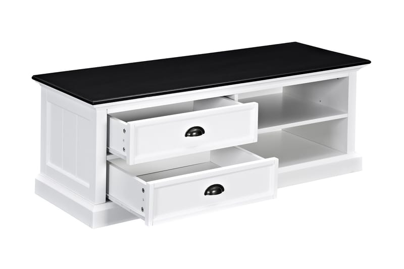 Hampton TV-Bord 120 cm - Mahogni Hvid/Sort - Møbler - TV borde & mediemøbler - TV-borde