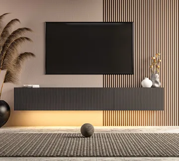 TV-bord Hanah Home Ada (180 x 28,6 x 31,4 cm) Antracit - Antracit - Møbler - TV borde & mediemøbler - TV-borde