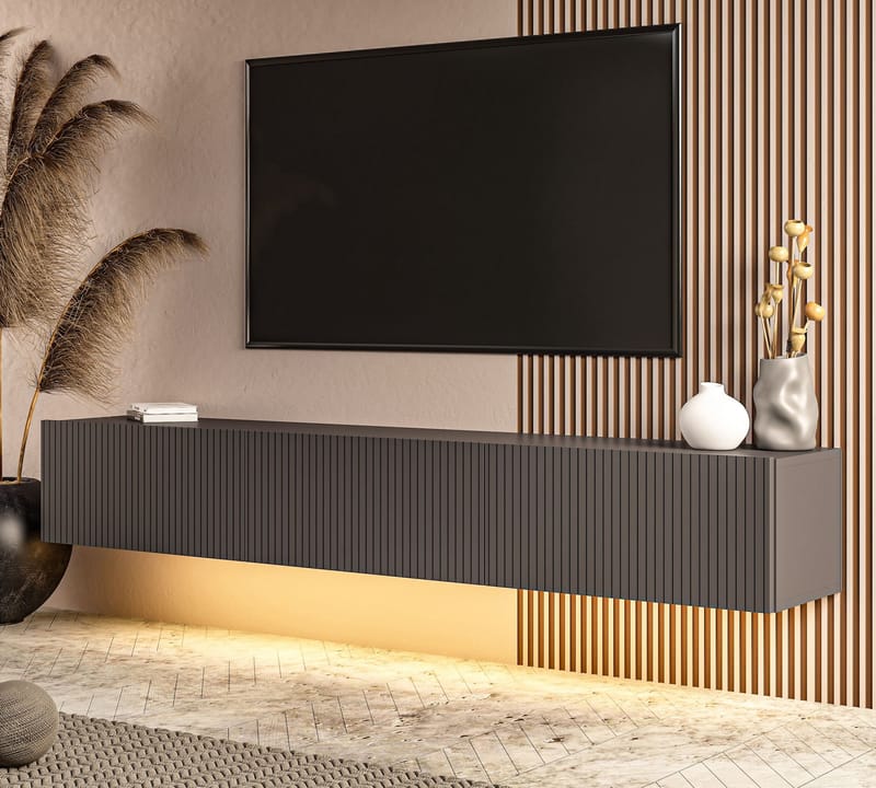 TV-bord Hanah Home Ada (180 x 28,6 x 31,4 cm) Antracit - Antracit - Møbler - TV borde & mediemøbler - TV-borde