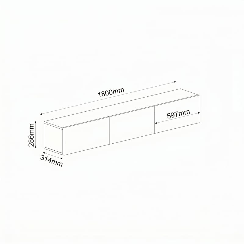TV-bord Hanah Home Ada (180 x 28,6 x 31,4 cm) Antracit - Antracit - Møbler - TV borde & mediemøbler - TV-borde
