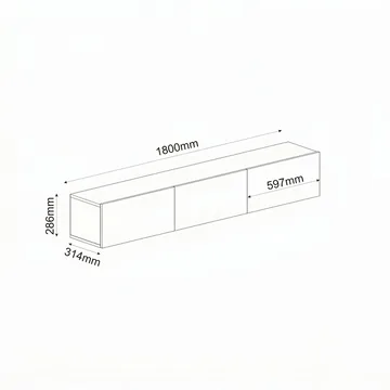 TV-bord Hanah Home Ada (180 x 28,6 x 31,4 cm) Hvid - Hvid - Møbler - TV borde & mediemøbler - TV-borde