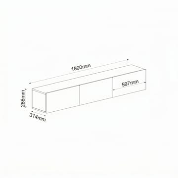 TV-bord Hanah Home Ada (180 x 28,6 x 31,4 cm) Sandstone - Sandstone - Møbler - TV borde & mediemøbler - TV-borde
