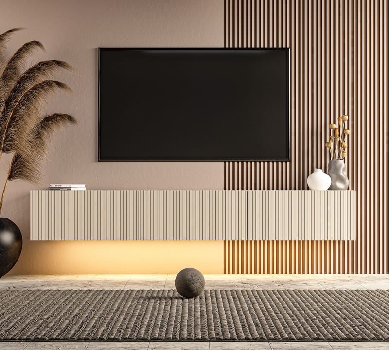 TV-bord Hanah Home Ada (180 x 28,6 x 31,4 cm) Sandstone - Sandstone - Møbler - TV borde & mediemøbler - TV-borde