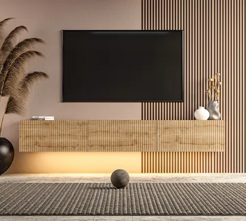 TV-bord Hanah Home Ada (180 x 28,6 x 31,4 cm) Sapphire Oak - Sapphire Oak - Møbler - TV borde & mediemøbler - TV-borde
