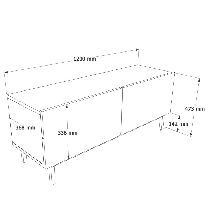 TV-bord Hanah Home Coast (120 x 47,3 x 36,8 cm) Sand - Sand - Møbler - TV borde & mediemøbler - Mediestativ & vægbeslag