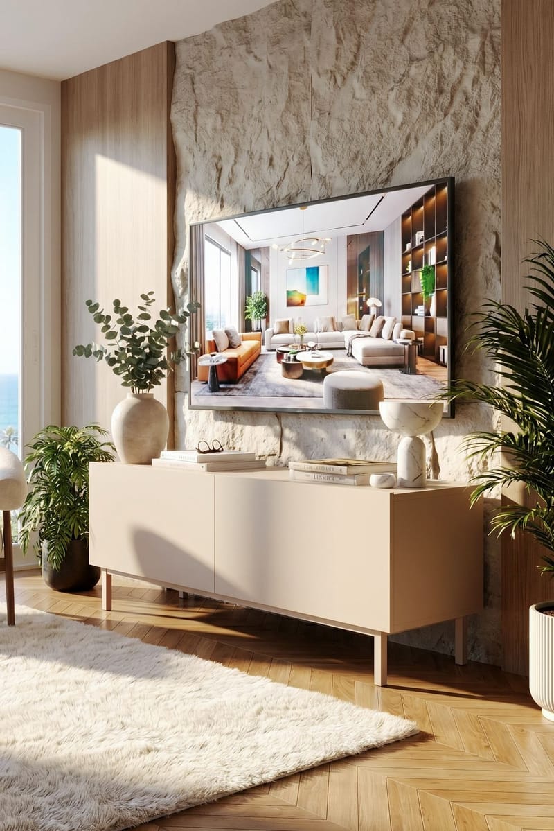TV-bord Hanah Home Coast (120 x 47,3 x 36,8 cm) Sand - Sand - Møbler - TV borde & mediemøbler - Mediestativ & vægbeslag