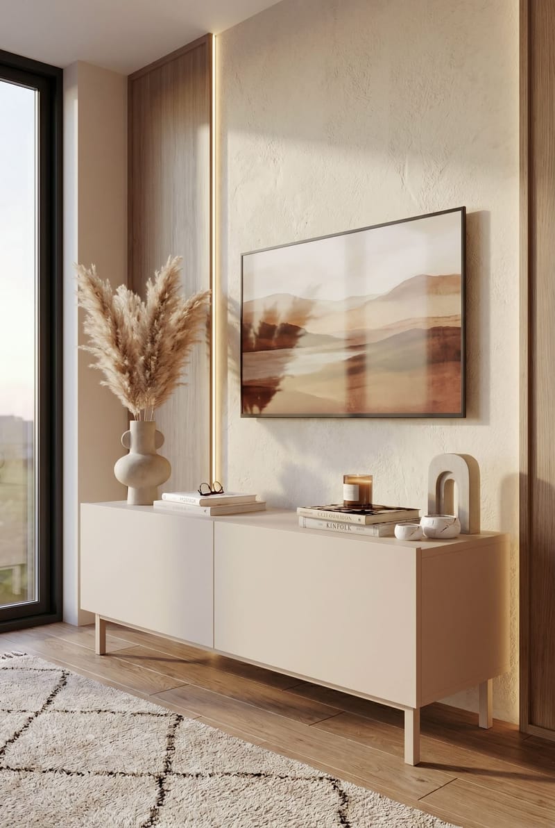 TV-bord Hanah Home Coast (120 x 47,3 x 36,8 cm) Sand - Sand - Møbler - TV borde & mediemøbler - Mediestativ & vægbeslag