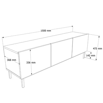 TV-bord Hanah Home Coast (150 x 47,3 x 36,8 cm) Sand - Sand - Møbler - TV borde & mediemøbler - TV-borde