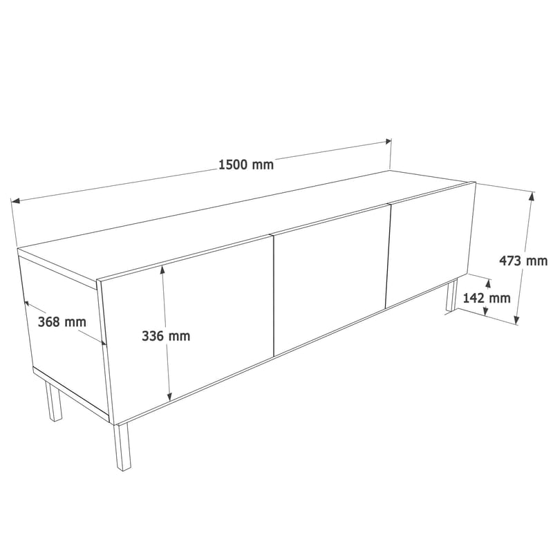 TV-bord Hanah Home Coast (150 x 47,3 x 36,8 cm) Sand - Sand - Møbler - TV borde & mediemøbler - TV-borde