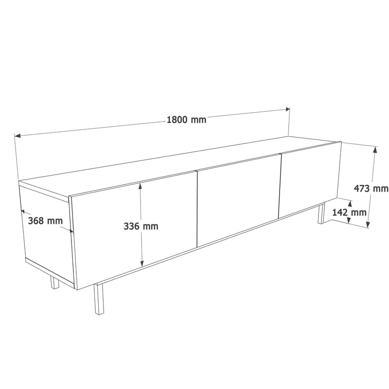 TV-bord Hanah Home Coast (180 x 47,3 x 36,8 cm) Sand - Sand - Møbler - TV borde & mediemøbler - TV-borde