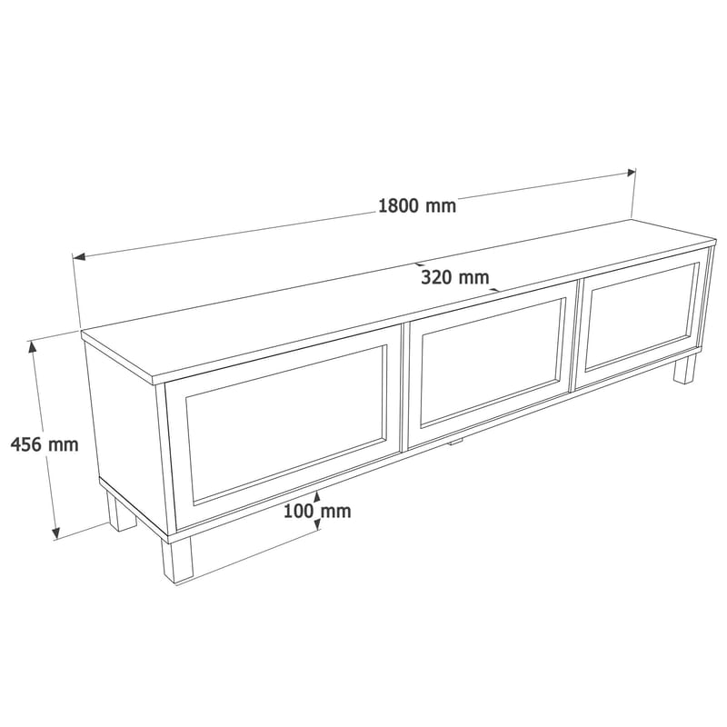 TV-bord Hanah Home Dune (180 x 45,6 x 32 cm) Eg - Eg - Møbler - TV borde & mediemøbler - TV-borde
