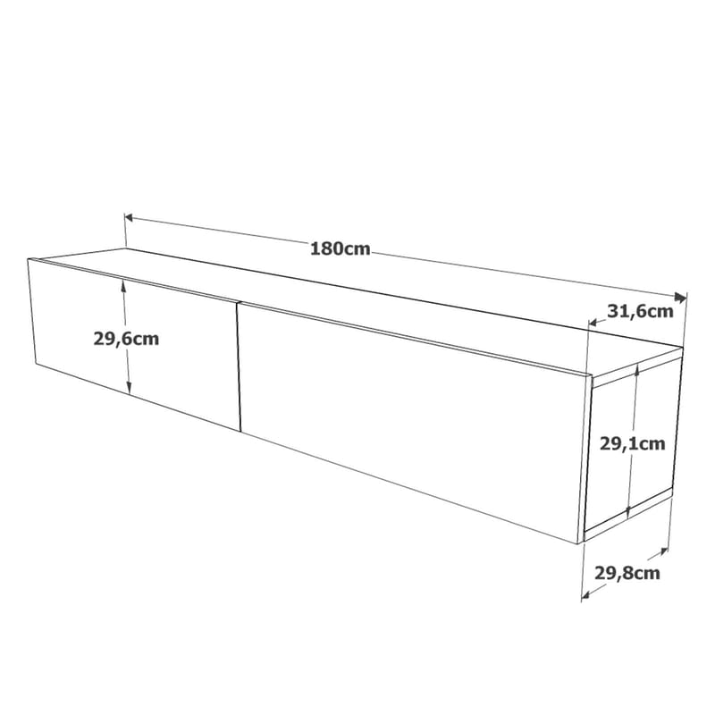 TV-bord Hanah Home Future (180 x 29,6 x 29,8 cm) Eg - Eg - Møbler - TV borde & mediemøbler - TV-borde
