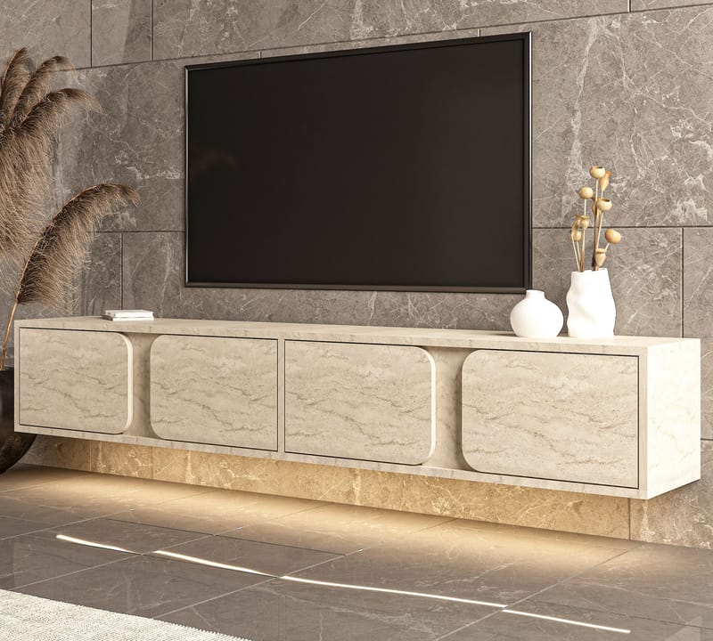 TV-bord Hanah Home Helen (180 x 30 x 30 cm) Travertin - Travertin - Møbler - TV borde & mediemøbler - TV-borde