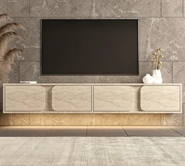 TV-bord Hanah Home Helen (180 x 30 x 30 cm) Travertin - Travertin - Møbler - TV borde & mediemøbler - TV-borde