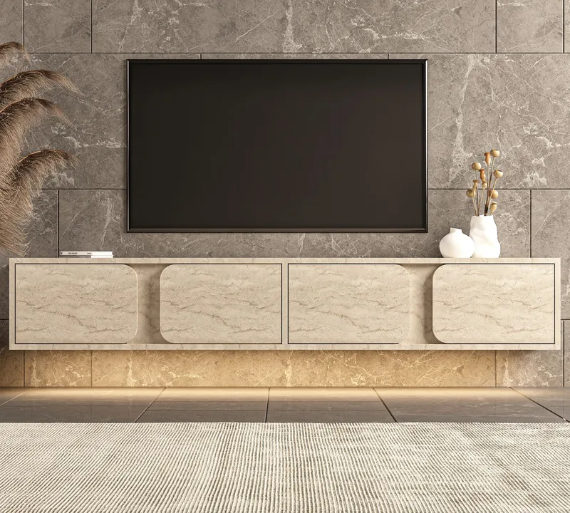 TV-bord Hanah Home Helen (180 x 30 x 30 cm) Travertin - Travertin - Møbler - TV borde & mediemøbler - TV-borde