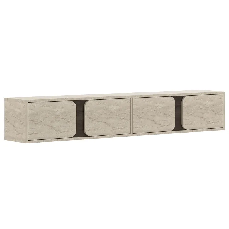 TV-bord Hanah Home Helen (180 x 30 x 30 cm) Travertin valnød, Travertin og valnød
