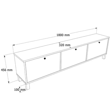 TV-bord Hanah Home Nord (180 x 45,6 x 32 cm) Hvid eg - Hvid og eg - Møbler - TV borde & mediemøbler - TV-borde