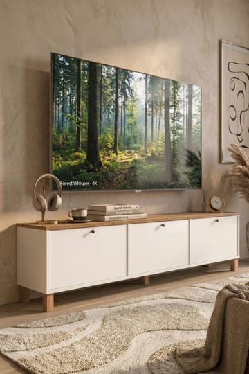 TV-bord Hanah Home Nord (180 x 45,6 x 32 cm) Hvid eg - Hvid og eg - Møbler - TV borde & mediemøbler - TV-borde