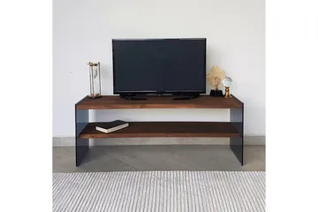 Heglar Gulvstående TV-bænk 120 cm med Opbevaring i Valnød - Brun - Møbler - TV borde & mediemøbler - TV-borde