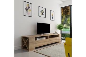 Hejde Fritstående TV-bord 155 cm med Opbevaring i Mørkt Træ - Brun - Møbler - TV borde & mediemøbler - TV-borde
