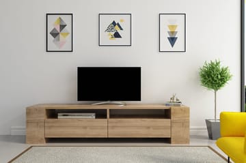 Hejde Fritstående TV-bord 155 cm med Opbevaring i Mørkt Træ - Brun - Møbler - TV borde & mediemøbler - TV-borde