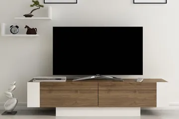Hejde Gulvstående TV-bænk 150 cm med Opbevaring i Mørkt Træ - Valnøddebrun - Møbler - TV borde & mediemøbler - TV-borde
