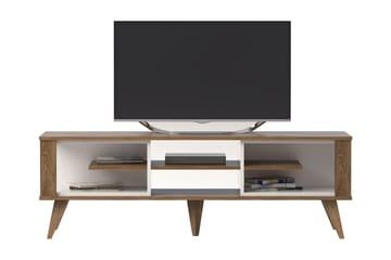 Hejde Gulvstående TV-bænk 160 cm med Opbevaring i Mørkt Træ - Valnøddebrun - Møbler - TV borde & mediemøbler - TV-borde