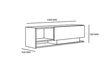 Hejde TV-Bord 120 cm - Hvid - Møbler - TV borde & mediemøbler - TV-borde