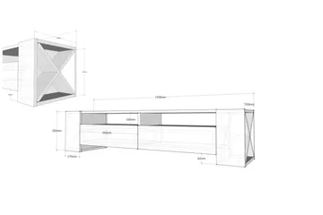 Hejde TV-Bord 155 cm - Brun/hvid - Møbler - TV borde & mediemøbler - TV-borde