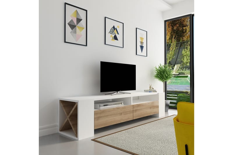 Hejde TV-Bord 155 cm - Brun/hvid - Møbler - TV borde & mediemøbler - TV-borde