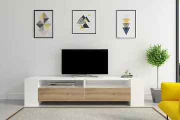 Hejde TV-Bord 155 cm - Brun/hvid - Møbler - TV borde & mediemøbler - TV-borde
