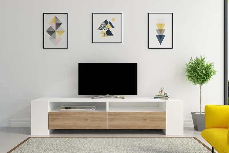 Hejde TV-Bord 155 cm - Brun/hvid - Møbler - TV borde & mediemøbler - TV-borde