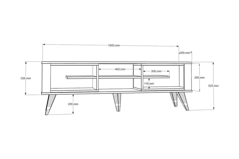 Hejde TV-Bord 160 cm - Brun/hvid - Møbler - TV borde & mediemøbler - TV-borde